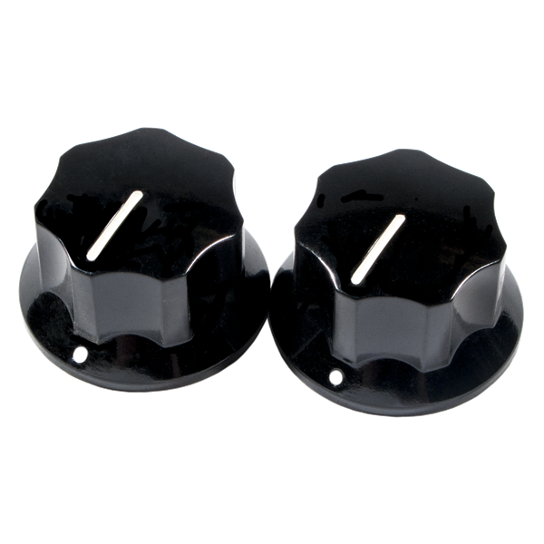 Fender - Pure Vintage 1965 Jaguar® Skirted Knobs - (2) - Black - 001-9455-049