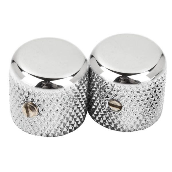 Fender - Pure Vintage '52 Telecaster® Knurled Knobs - (2) - Chrome - 009-4040-049
