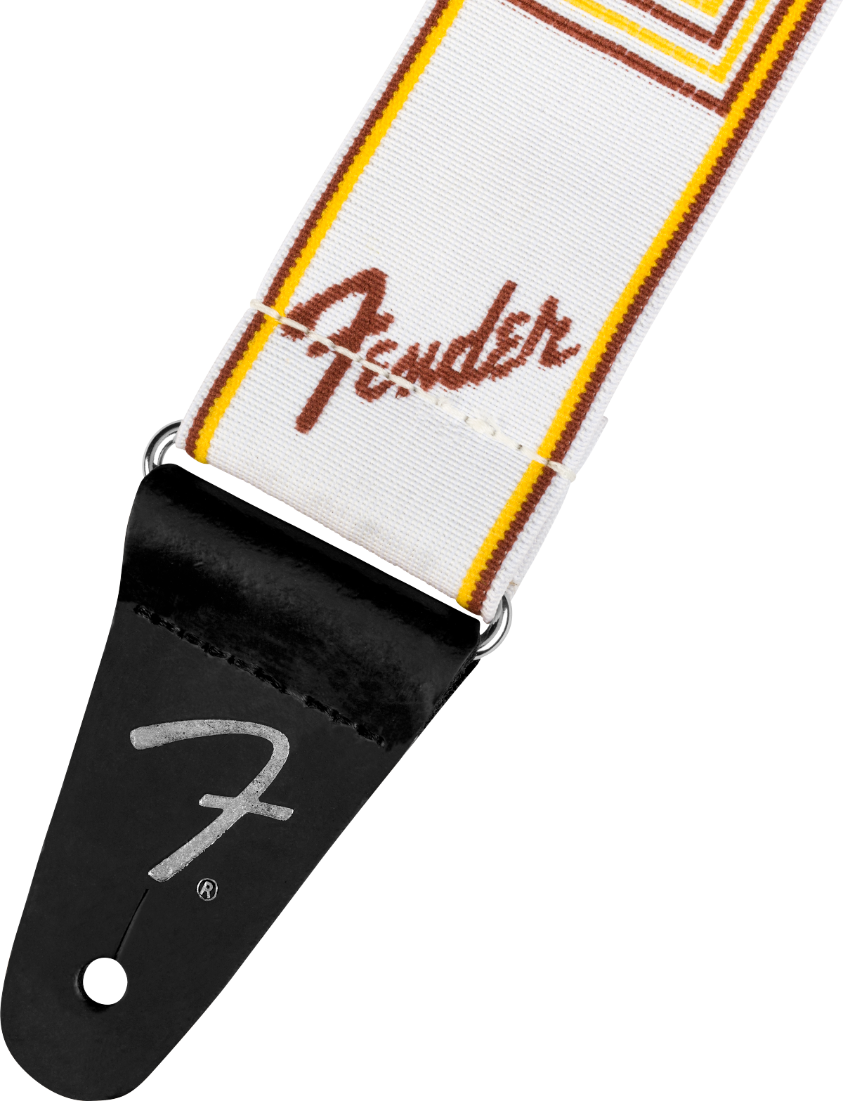 Fender - WeighLess™ Monogram Strap - White/Brown/Yellow - 2" - 099-0686-005