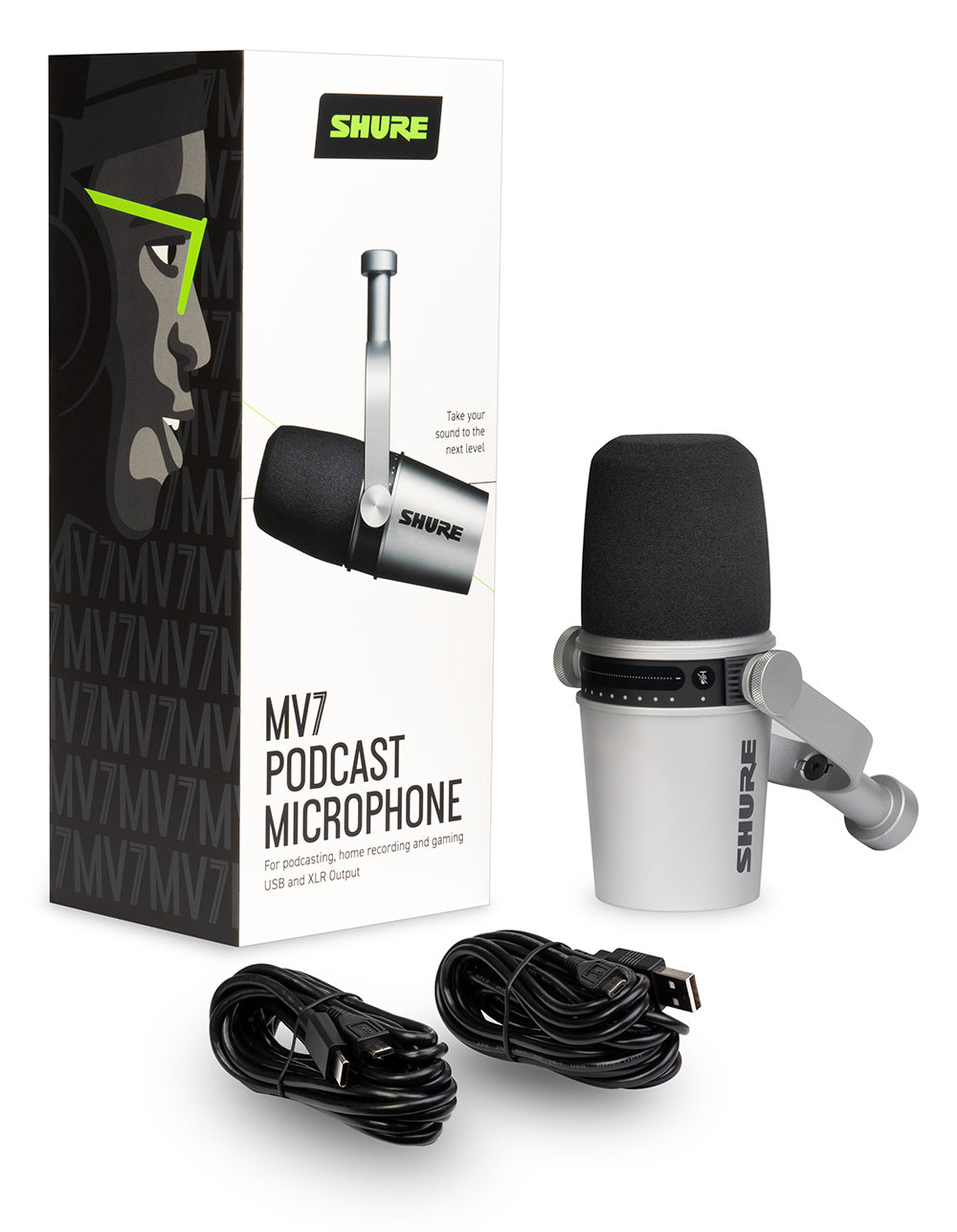 Shure - MV7-S Podcast Mic Silver – Steve's Music Store