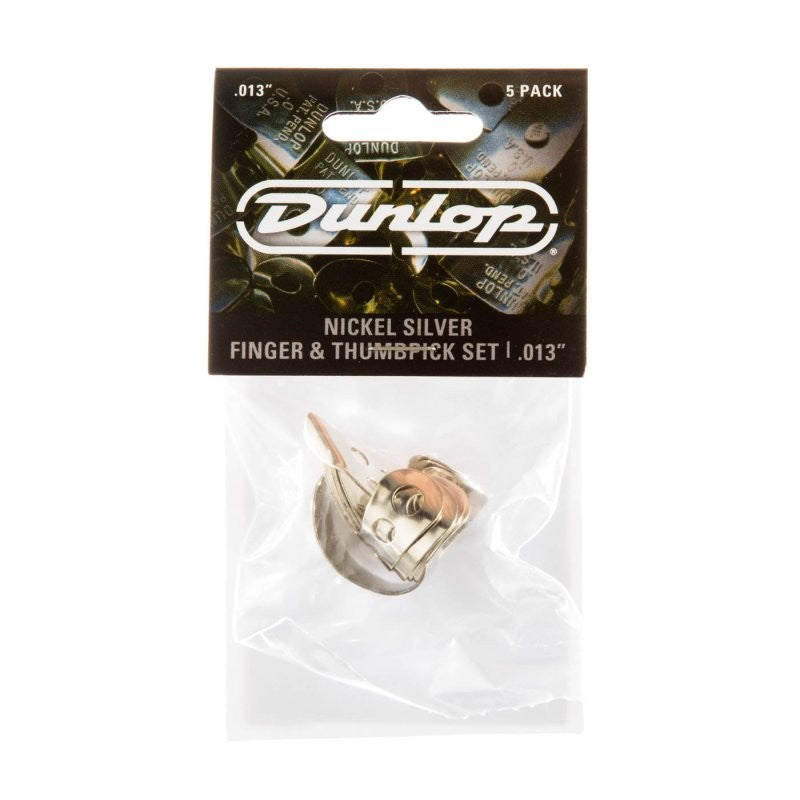 Dunlop - Nickel Silver Finger & Thumbpicks .018" (5-pack) - 33P-018