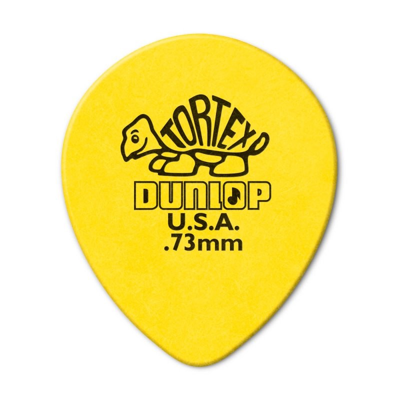 Dunlop - Yellow 0.73mm Tortex® Teardrop Guitar Pick (72/pack) - 413R-73