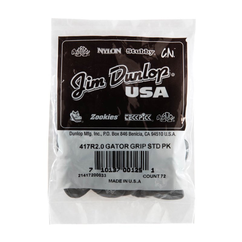 Dunlop - 2.0mm Gator Grip Guitar Pick (72/bag) - 417R-200