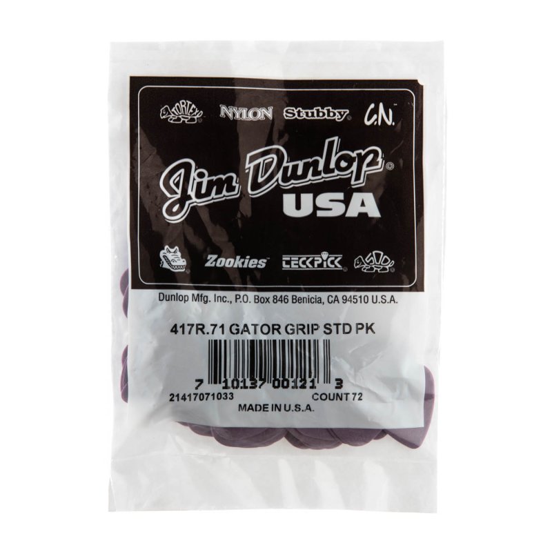 Dunlop - 0.71mm Gator Grip Guitar Pick (72/bag) - 417R-71