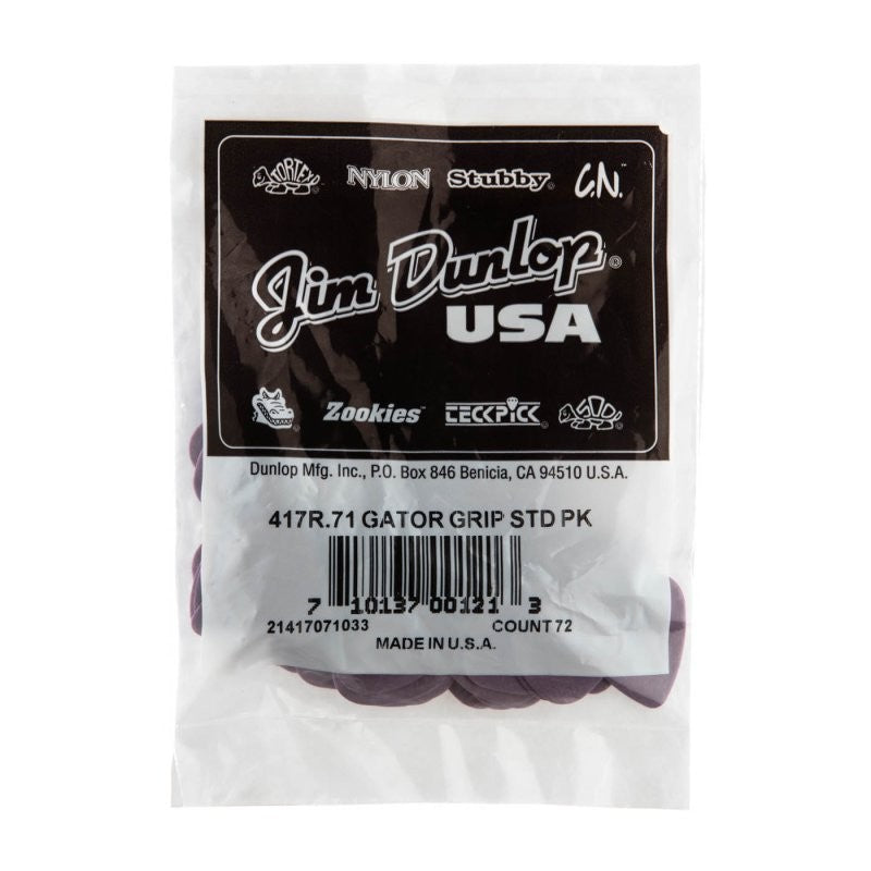 Dunlop - 0.71mm Gator Grip Guitar Pick (72/bag) - 417R-71