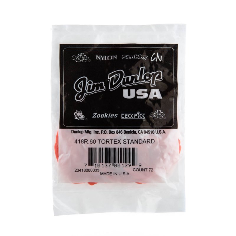 Dunlop - Orange 0.60mm Tortex® Standard Guitar Pick (72/bag) - 418R-60