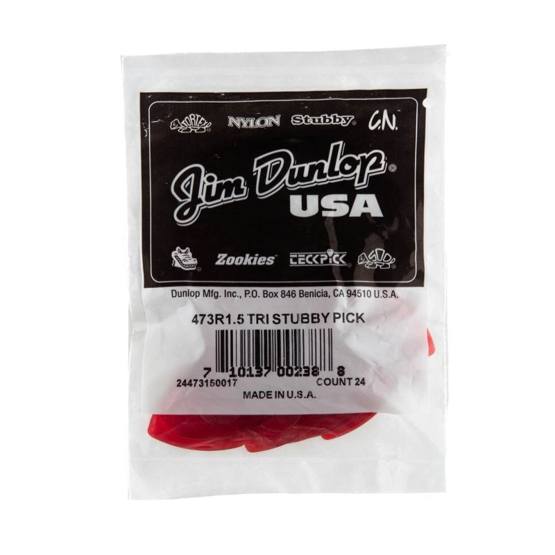 Dunlop - 1.5mm Tri Stubby® Guitar Pick (24/bag) - 473R-150