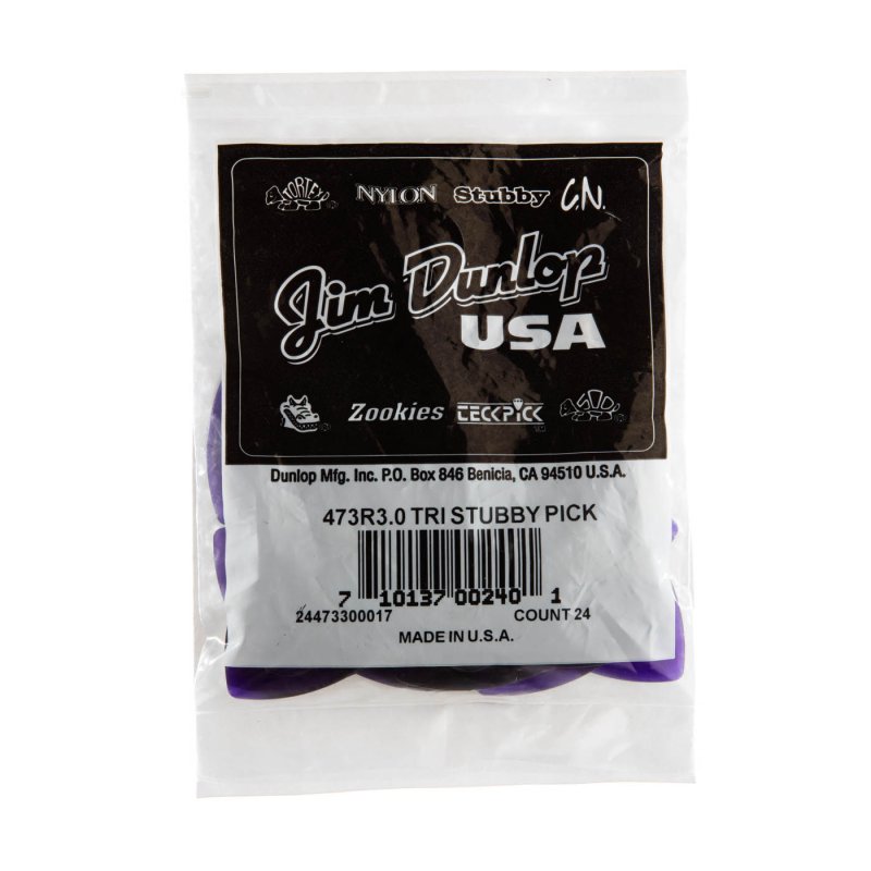 Dunlop - 3.0mm Tri Stubby® Guitar Pick (24/bag) - 473R-3.0