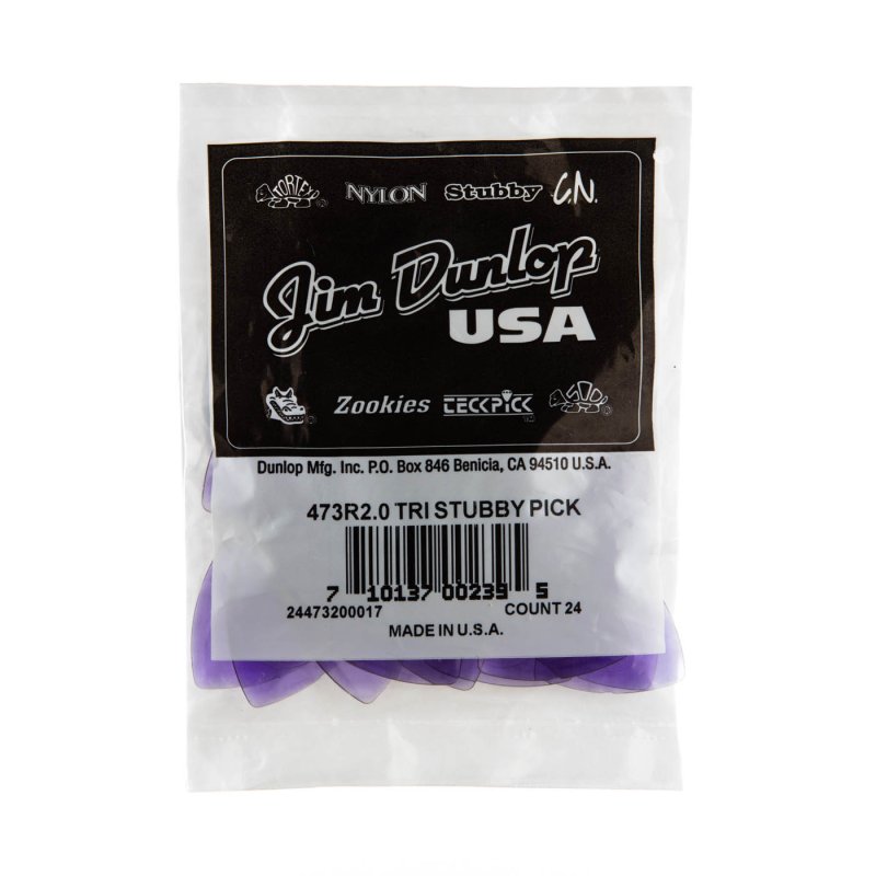 Dunlop - 2.0mm Tri Stubby® Guitar Pick (24/bag) - 473R2.0
