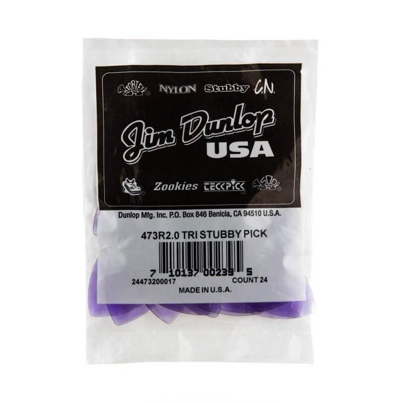 Dunlop - 2.0mm Tri Stubby® Guitar Pick (24/bag) - 473R2.0