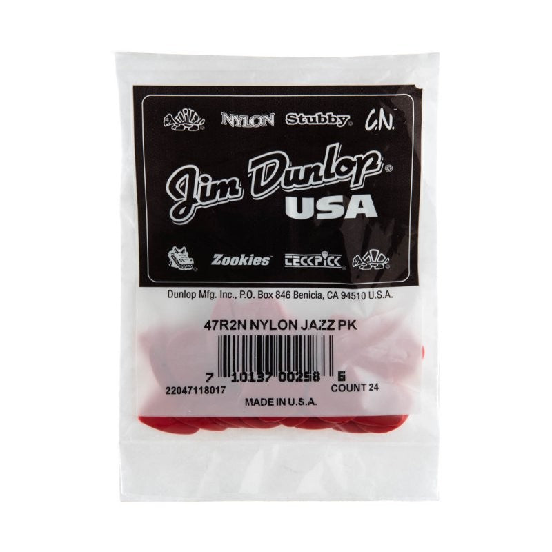 Dunlop - Red Nylon Jazz III Guitar Pick (24/bag) - 47R2N