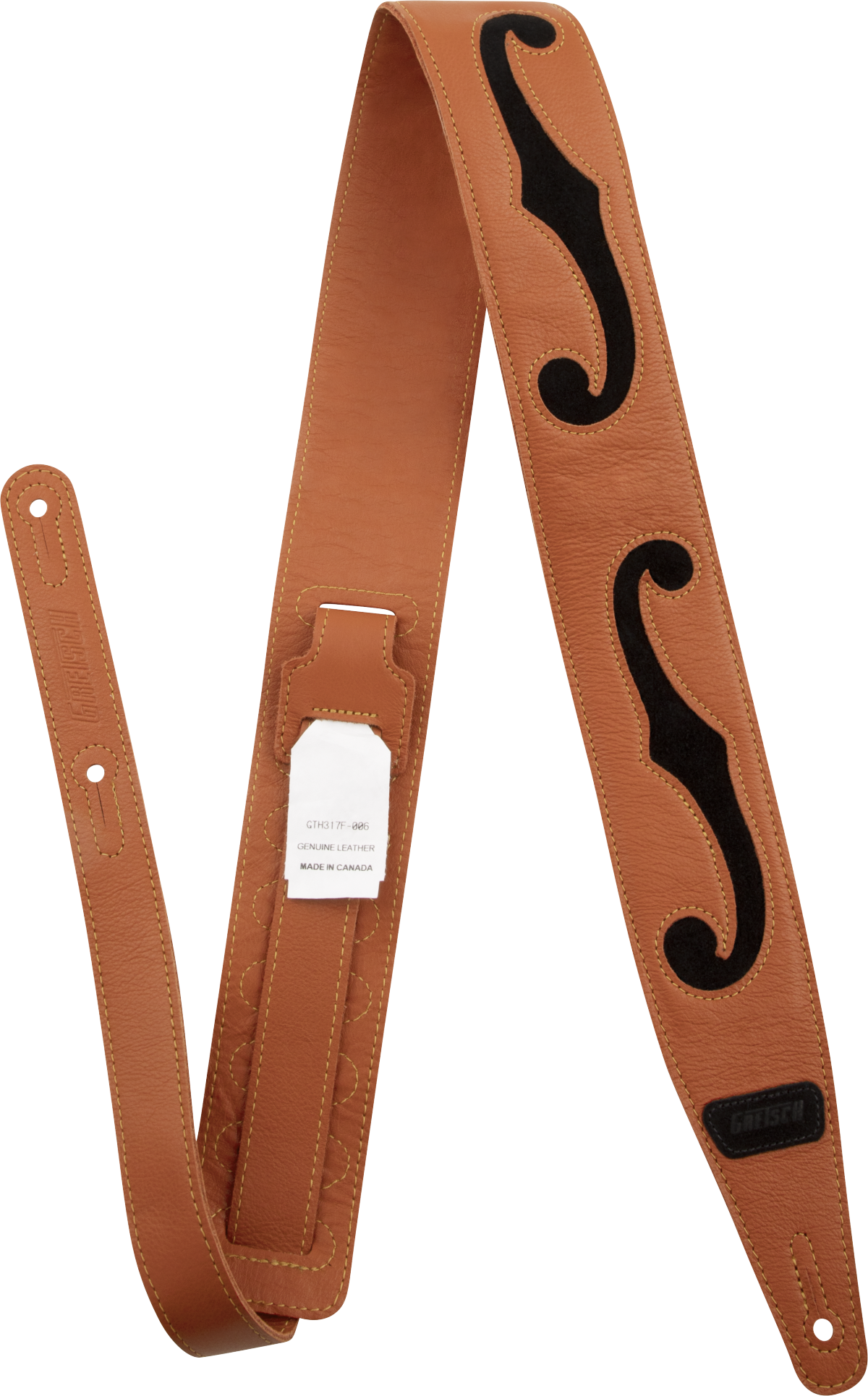 Gretsch - Gretsch® F-Holes Leather Strap - Orange and Black - 3" - 922-4362-100