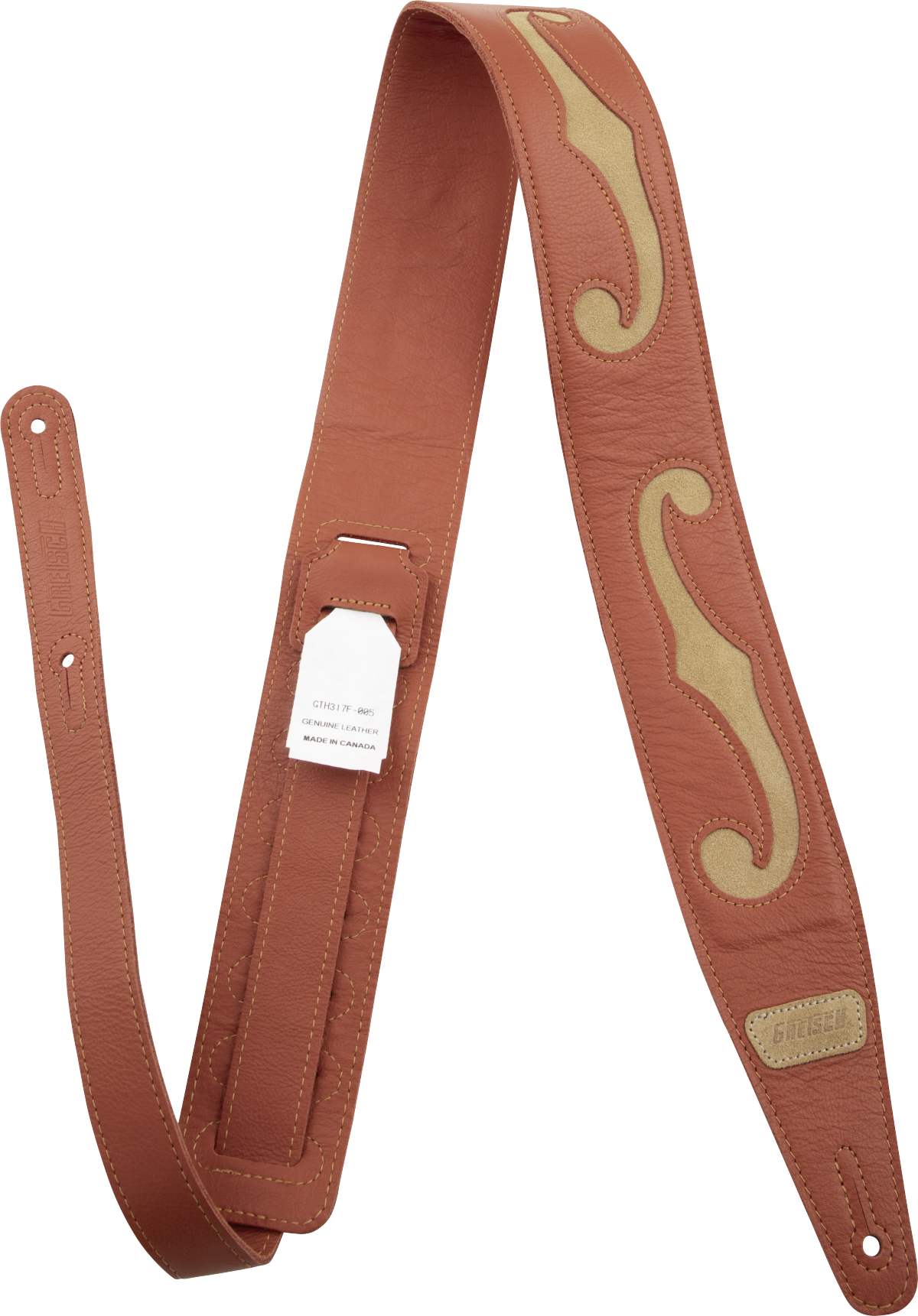 Gretsch - Gretsch® F-Holes Leather Strap - Orange and Tan - 3" - 922-4368-100
