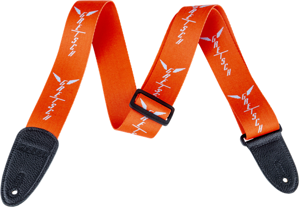 Gretsch - Gretsch® Wing Logo Pattern Strap - Orange with Gray Logos - 922-9464-003