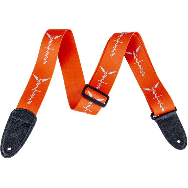 Gretsch - Gretsch® Wing Logo Pattern Strap - Orange with Gray Logos - 922-9464-003