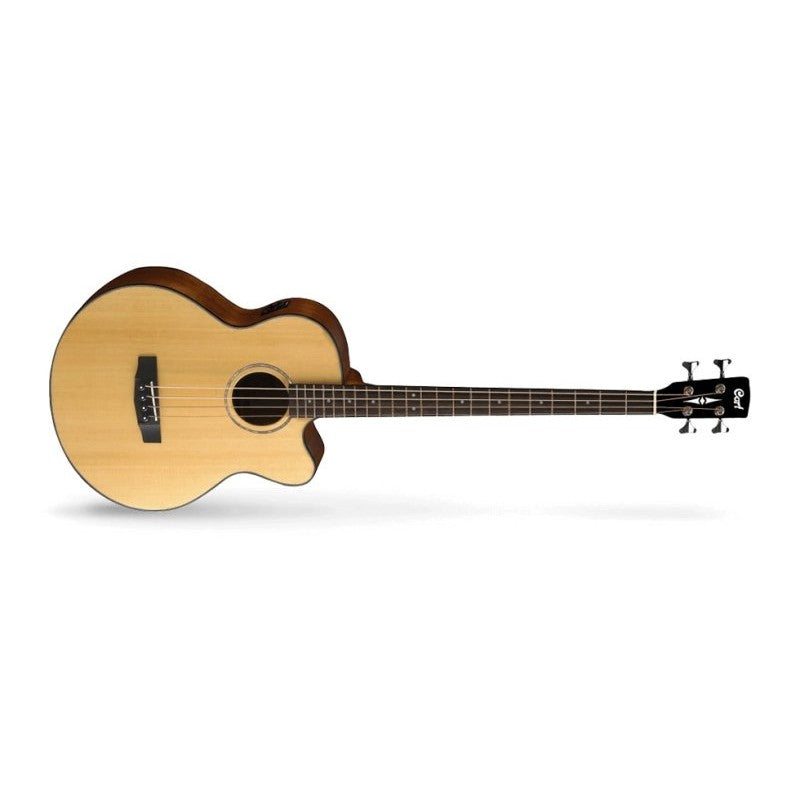 Cort Guitars - Jumbo Acoustic / Electric Bass With EQ & Gig Bag, Natural Glossy - AB850F-BAG-NAT