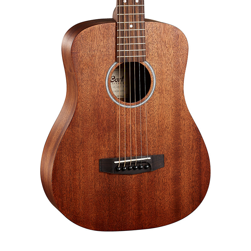 Cort Guitars - Ad Mini M All Mahogany Acoustic Guitar With Gig Bag, Open Pore - AD-MINI-M-BAG-OP