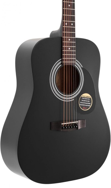 Cort Guitars - Standard Series Spruce Top Acoustic Guitar, Black Satin - AD810-BKS