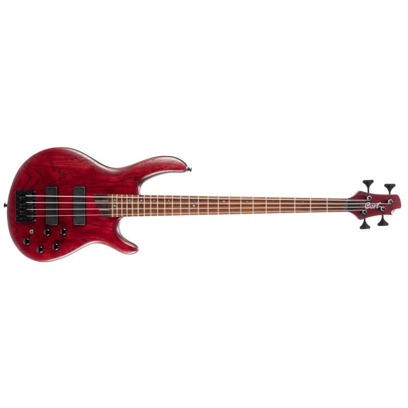 Cort Guitars - Artisan Series B4 Element 4-String Electric Bass, Open Pore Burgundy Red - B4-ELEMENT-OPBR