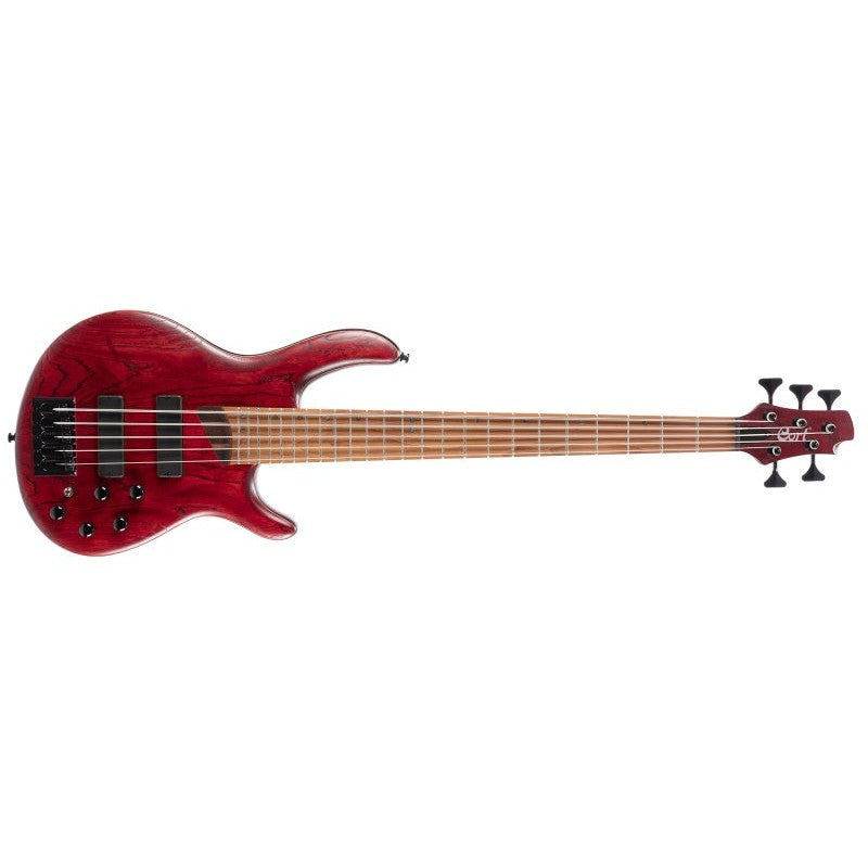 Cort Guitars - Artisan Series B5 Element 5-String Electric Bass, Open Pore Burgundy Red - B5-ELEMENT-OPBR