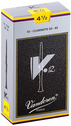 Vandoren - Bb Clarinet V.12 Reeds Strength 4.5; Box of 10 - CR1945
