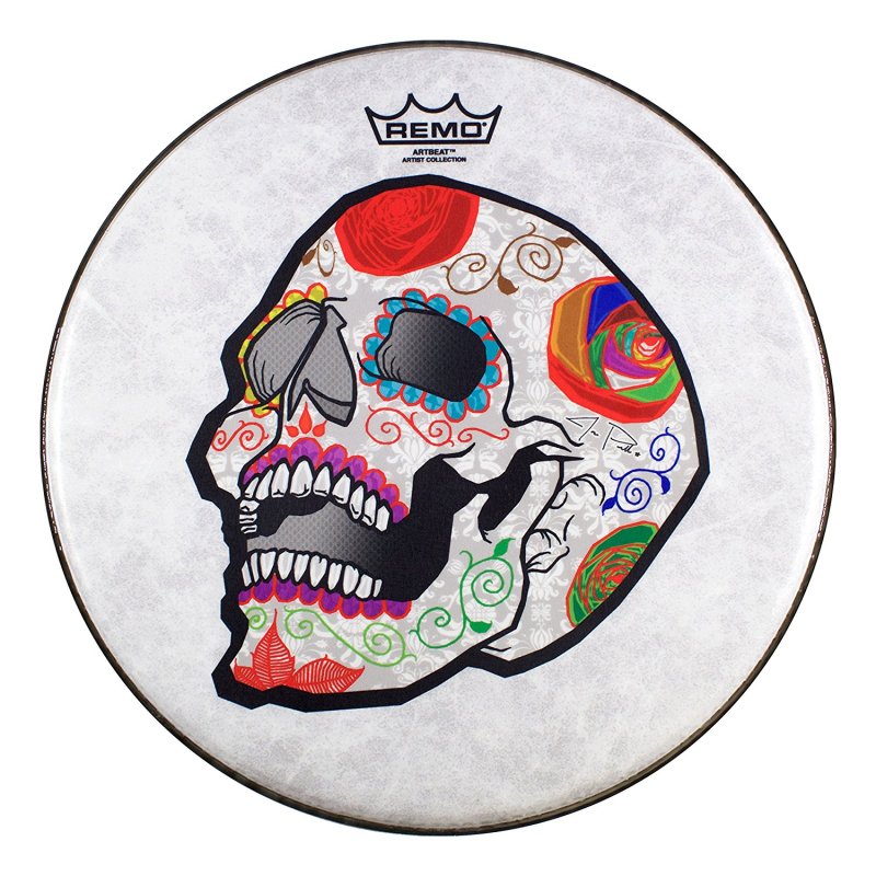 Remo - Artbeat Artist Collection Drumhead - Jose Pasillas, Candy Skull 14" - CS-0814-20-AB002