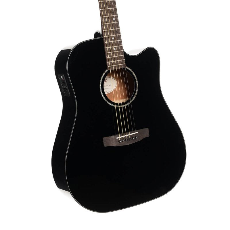 Cort Guitars - Earth Series Acoustic/Electric Guitar, Black - EARTH60CE-BK