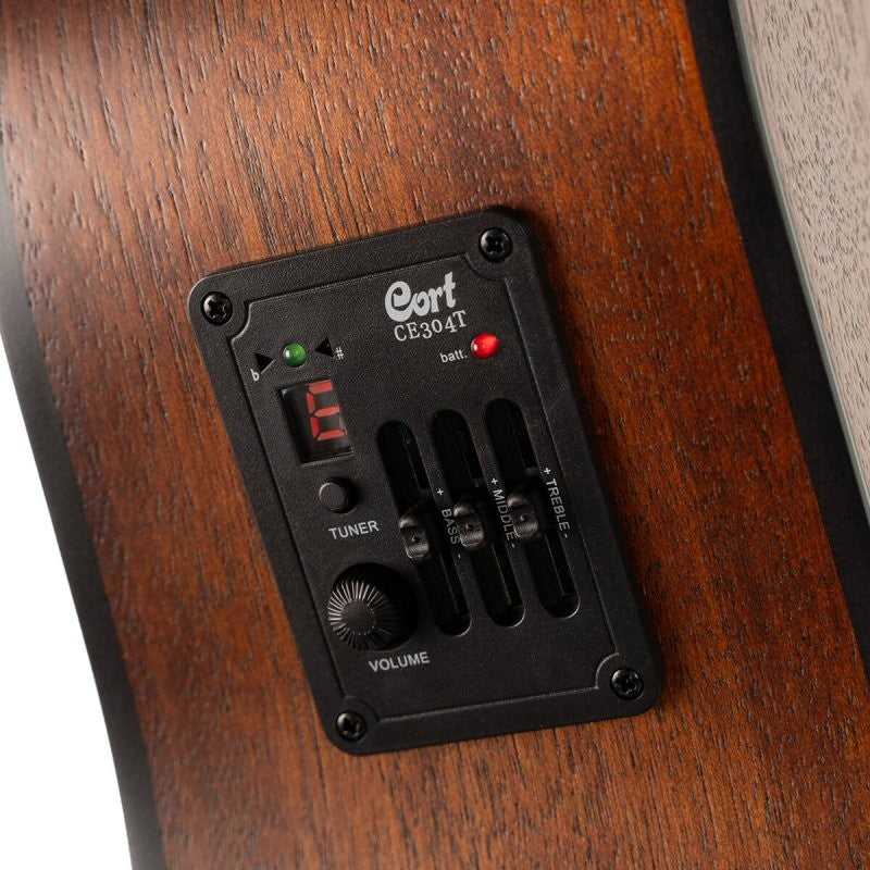 Cort Guitars - Earth Series Acoustic/Electric Guitar, Mahogany Open Pore - EARTH60MCE-OP