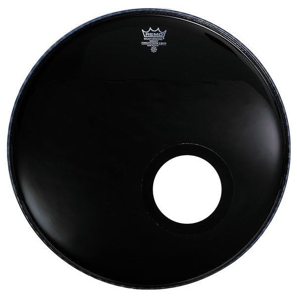 Remo - 22-Inch Encore Ebony Bass Drum Resonator Drum Head with Sound Hole - EN-1022-ES