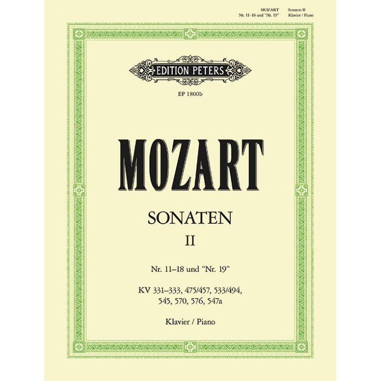 Edition Peters - W.A. Mozart - Piano Sonatas, Vol. 2: Nos. 11-18 and No. 19