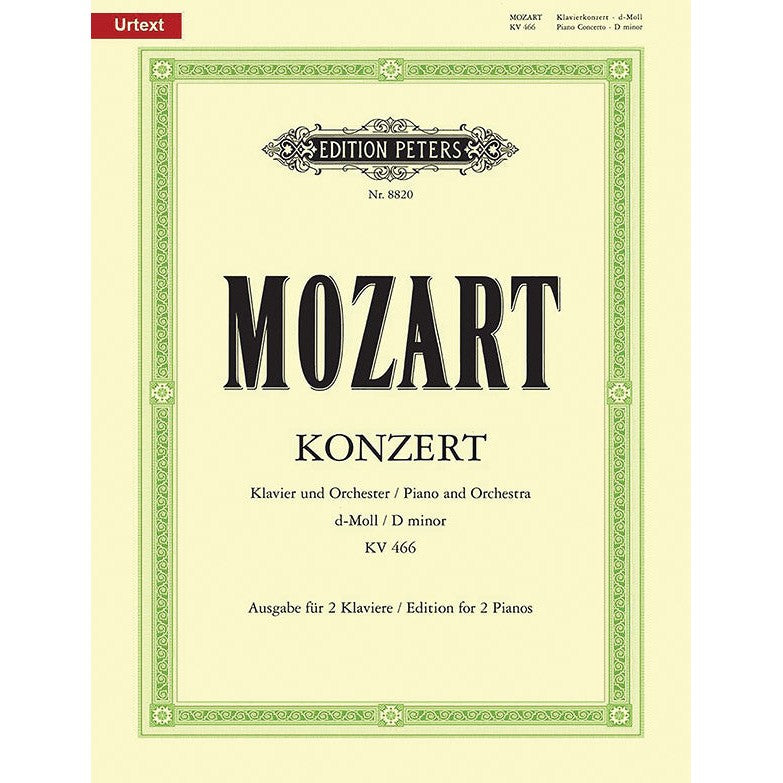 Edition Peters - W.A. Mozart - Piano Concerto No. 20 in D minor K466 - Piano & Orchestra (Edition for 2 Pianos)