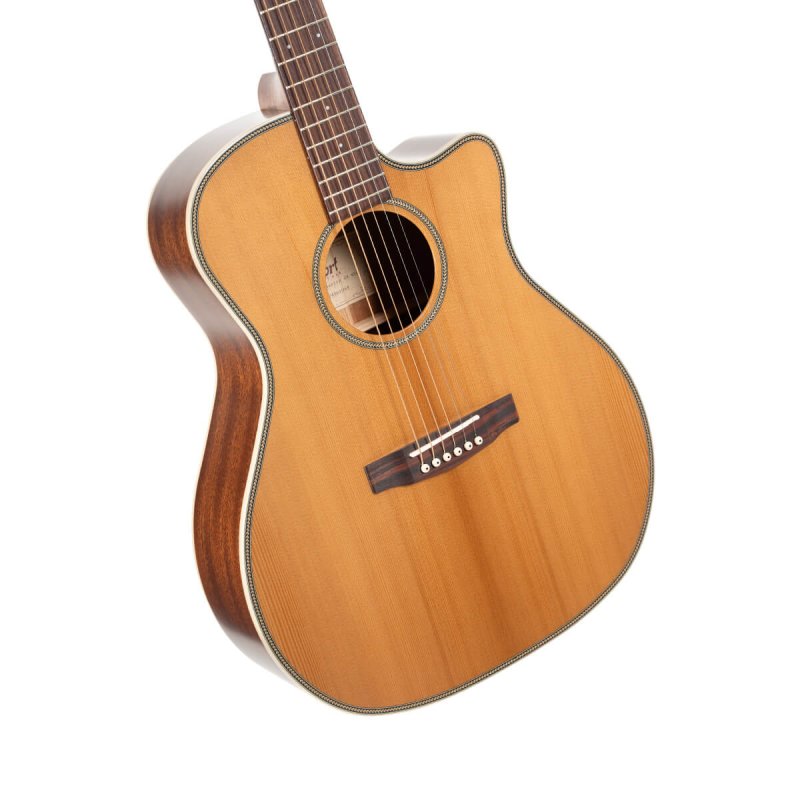 Cort Guitars - Essence Series Grand Auditorium Acoustic Guitar - Natural Semi Gloss - ESSENCEGA4NSG