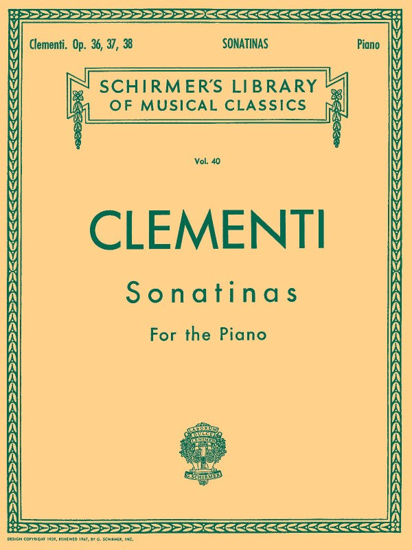 G. Schirmer, Inc. - M. Clementi - 12 Sonatinas - For the Piano - Op. 36, 37, 38