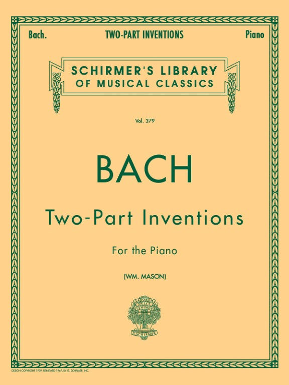 G. Schirmer, Inc. - J.S. Bach - 15 Two-Part Inventions - For the Piano