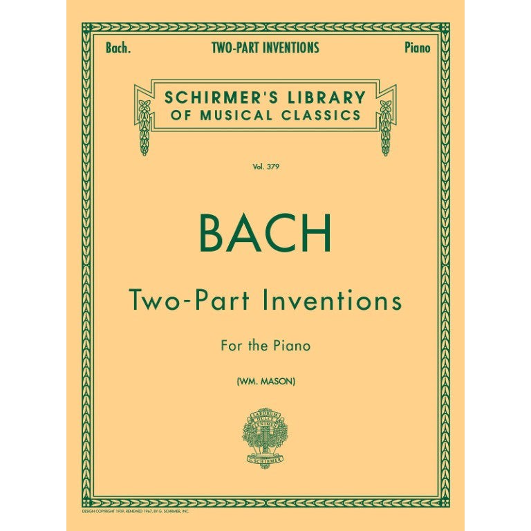 G. Schirmer, Inc. - J.S. Bach - 15 Two-Part Inventions - For the Piano