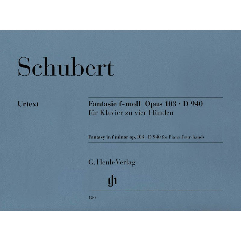 HL51480180 51480180 HN180 HN 180 G. Henle Verlag - F.Schubert - Fantasy in F Minor op. 103 - D 940 for Piano Four-hands