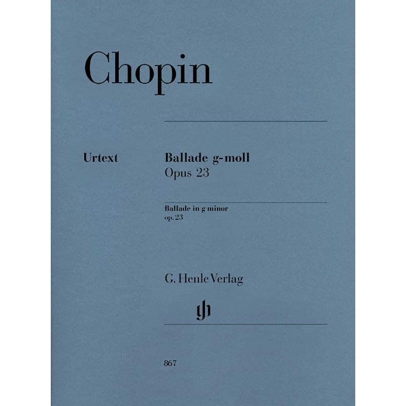 HL51480867 51480867 HN867 HN 867 G. Henle Verlag - F. Chopin - Ballade in g minor - op. 23