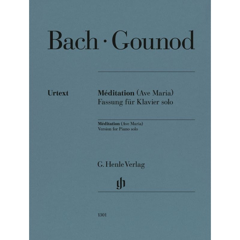 HL51481301 51481301 HN1301 HN 1301 G. Henle Verlag - J.S. Bach & C. Gounod - Méditation (Ave Maria) - Version for Piano solo