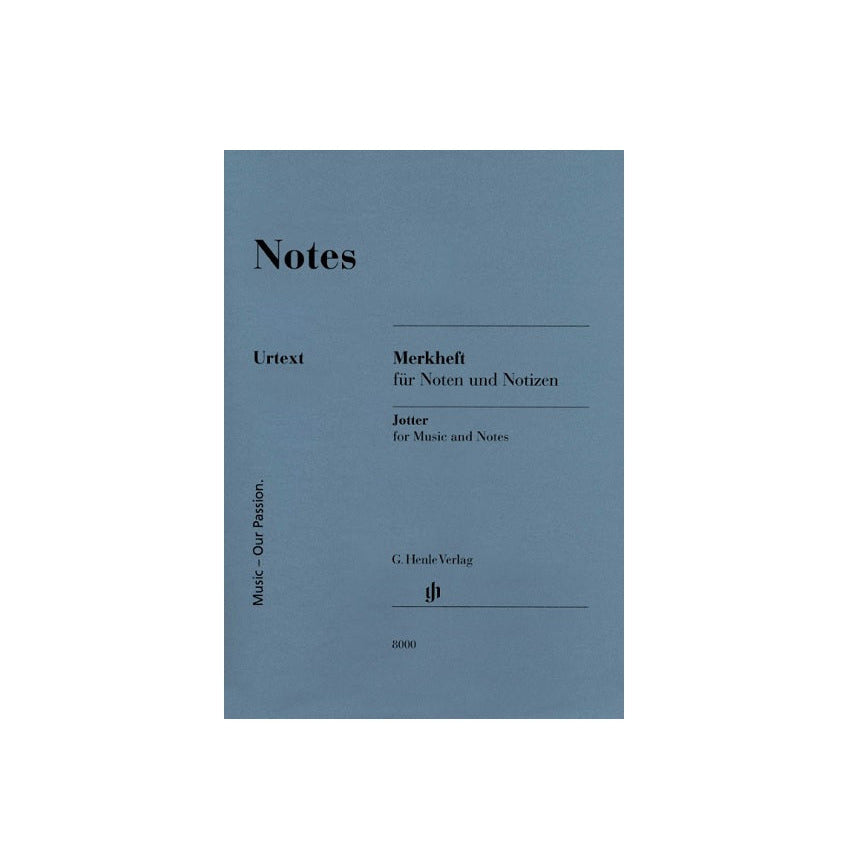 Henle Notes, Small - Jotter For Music & Notes (10.5 x 14.8 cm Pocket-Sized Manuscript Paper Booklet) G. Henle Verlag HN8000 HN 8000 HL51488000 51488000