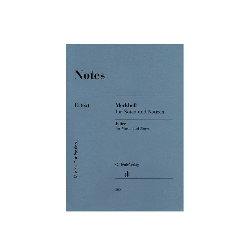 Henle Notes, Small - Jotter For Music & Notes (10.5 x 14.8 cm Pocket-Sized Manuscript Paper Booklet) G. Henle Verlag HN8000 HN 8000 HL51488000 51488000