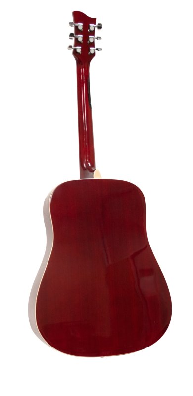 Jay Turser - Dreadnought Acoustic Guitar - Full Size - Red Burst Quilt - JTA524D-RSBQ