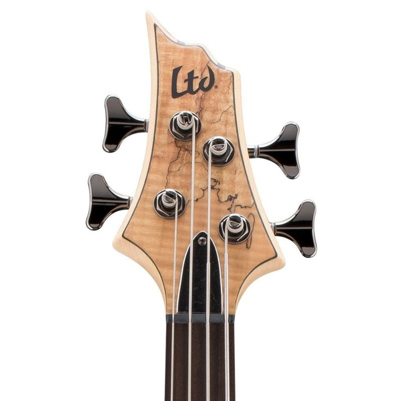 ESP - LTD Spalted Maple Natural Satin Left-handed Bass Guitar - LB204SMNSLH