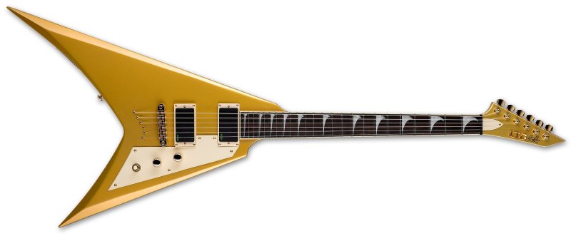 ESP - KH-V Kirk Hammett Electric Guitar, Metallic Gold - LKHVMGO