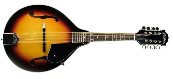 Washburn - A Style Mandolin Pack with Spruce Top, Maple Back and Sides, 20 Frets, Maple Neck -Tobacco - Sunburst - M1K-A