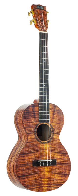 Mahalo Ukuleles - Artist Elite Series Photo Flame Koa Baritone Ukulele With Bag, Matt Finish - MA4KA