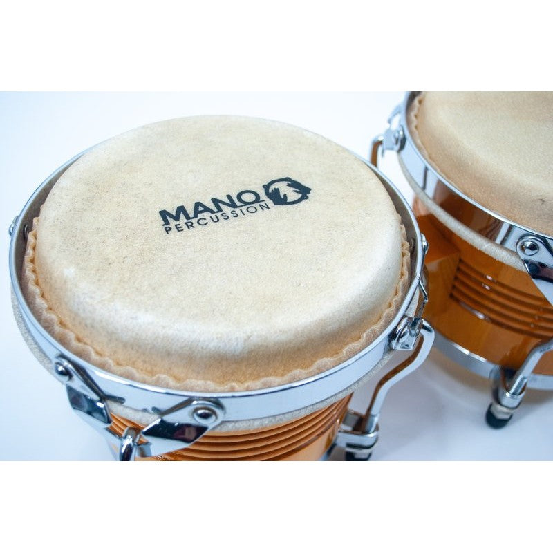 Mano Percussion - 7” & 8” Bongo Set With Traditional Rims, Natural - MP1778-NA