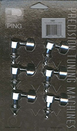 Ping - 6-in-line Screwless Mount Geared 6-left/Chrome Electric Guitar Tuner - P2652