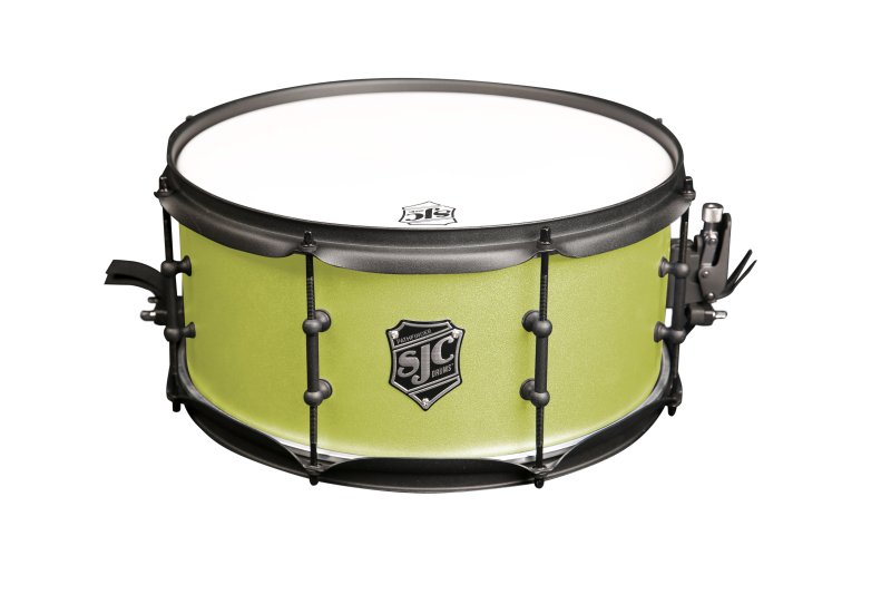 SJC Drums - Pathfinder Series 6.5" x 14" Snare Drum, Sublime Lime Black - PFS6514FBSLWBJ