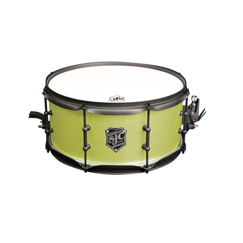 SJC Drums - Pathfinder Series 6.5" x 14" Snare Drum, Sublime Lime Black - PFS6514FBSLWBJ
