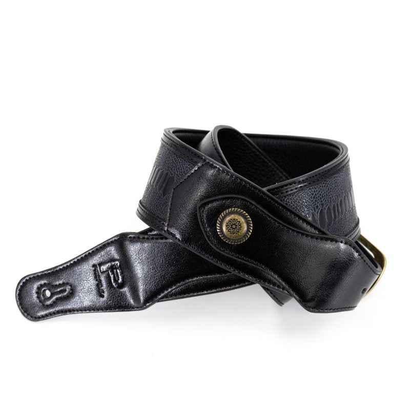 Profile - Western Strap with Brass Buckle, Black Crocodile Pattern - PGS-EGL-6500-BK